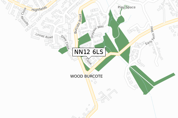 NN12 6LS map - large scale - OS Open Zoomstack (Ordnance Survey)