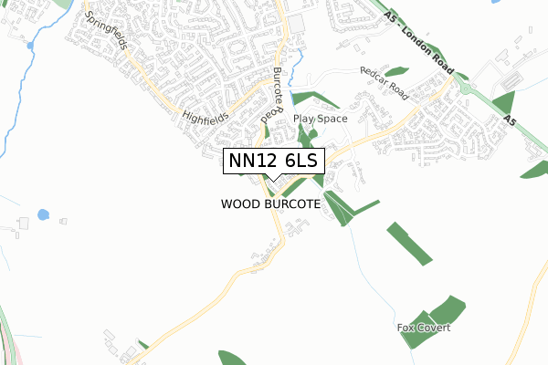 NN12 6LS map - small scale - OS Open Zoomstack (Ordnance Survey)