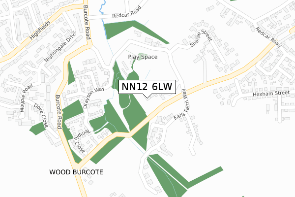 NN12 6LW map - large scale - OS Open Zoomstack (Ordnance Survey)