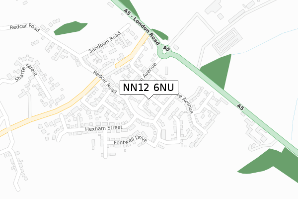 NN12 6NU map - large scale - OS Open Zoomstack (Ordnance Survey)