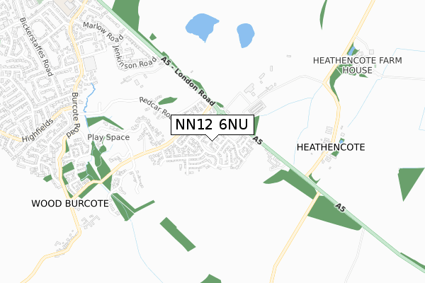 NN12 6NU map - small scale - OS Open Zoomstack (Ordnance Survey)