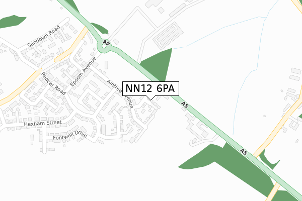 NN12 6PA map - large scale - OS Open Zoomstack (Ordnance Survey)