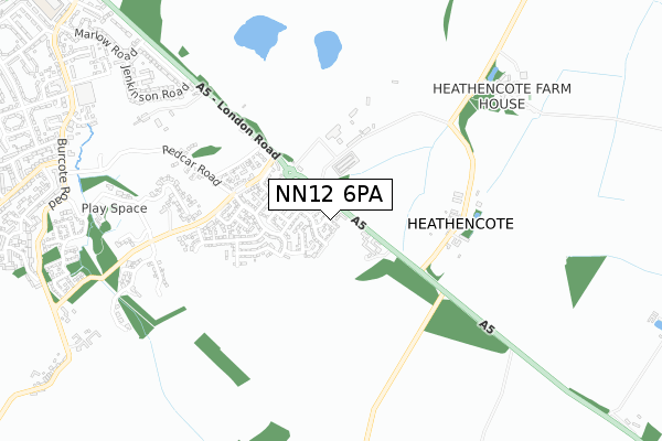 NN12 6PA map - small scale - OS Open Zoomstack (Ordnance Survey)