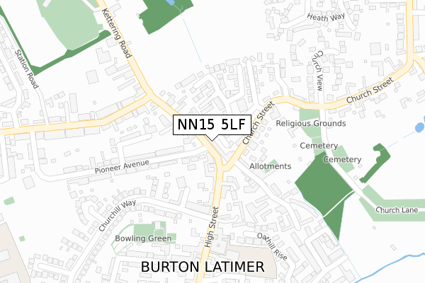 NN15 5LF map - large scale - OS Open Zoomstack (Ordnance Survey)