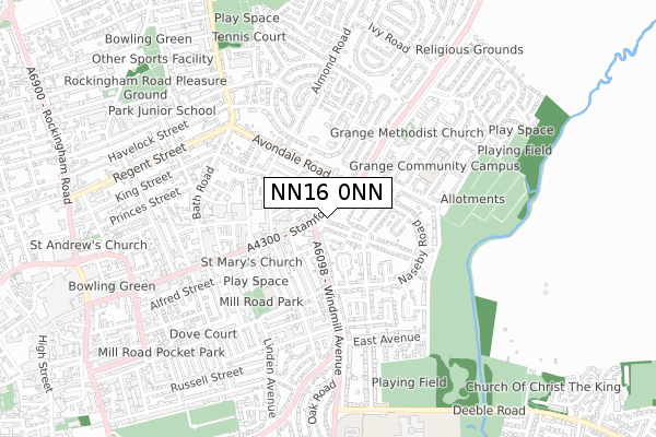 NN16 0NN map - small scale - OS Open Zoomstack (Ordnance Survey)