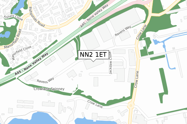 NN2 1ET map - large scale - OS Open Zoomstack (Ordnance Survey)