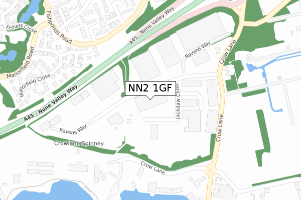 NN2 1GF map - large scale - OS Open Zoomstack (Ordnance Survey)