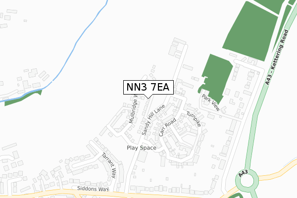 NN3 7EA map - large scale - OS Open Zoomstack (Ordnance Survey)