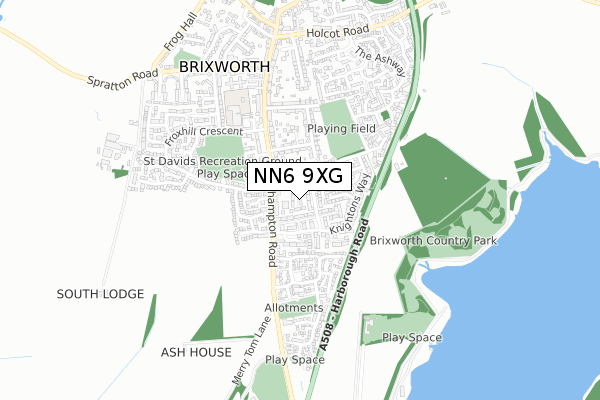 NN6 9XG map - small scale - OS Open Zoomstack (Ordnance Survey)