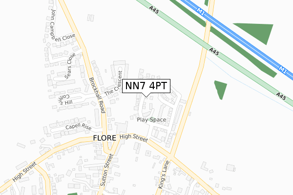 NN7 4PT map - large scale - OS Open Zoomstack (Ordnance Survey)