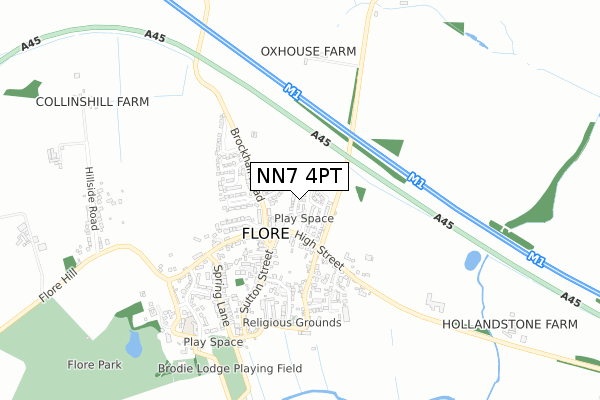 NN7 4PT map - small scale - OS Open Zoomstack (Ordnance Survey)