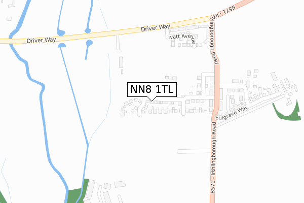 NN8 1TL map - large scale - OS Open Zoomstack (Ordnance Survey)