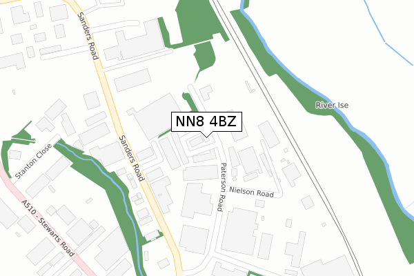 NN8 4BZ map - large scale - OS Open Zoomstack (Ordnance Survey)