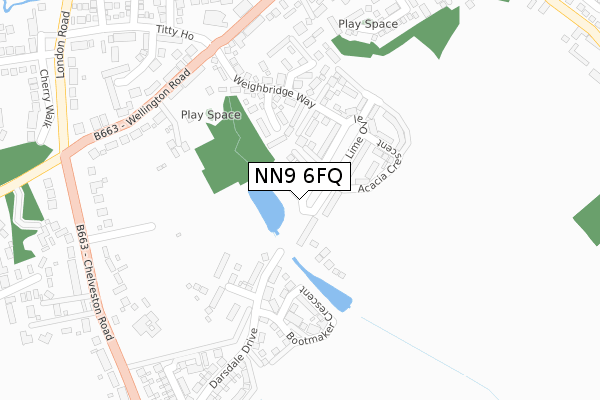 NN9 6FQ map - large scale - OS Open Zoomstack (Ordnance Survey)