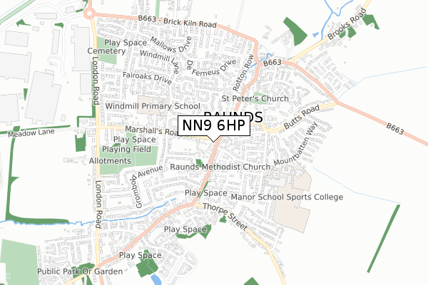 NN9 6HP map - small scale - OS Open Zoomstack (Ordnance Survey)