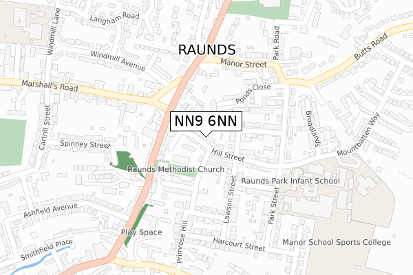 NN9 6NN map - large scale - OS Open Zoomstack (Ordnance Survey)