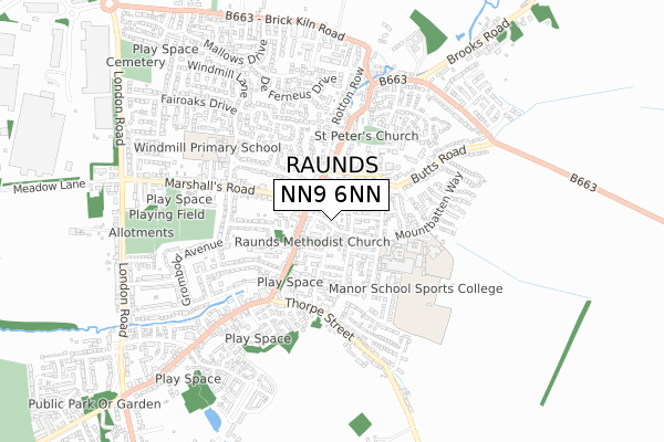 NN9 6NN map - small scale - OS Open Zoomstack (Ordnance Survey)