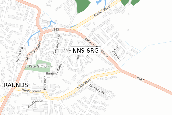 NN9 6RG map - large scale - OS Open Zoomstack (Ordnance Survey)