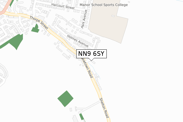 NN9 6SY map - large scale - OS Open Zoomstack (Ordnance Survey)