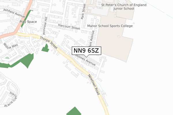 NN9 6SZ map - large scale - OS Open Zoomstack (Ordnance Survey)