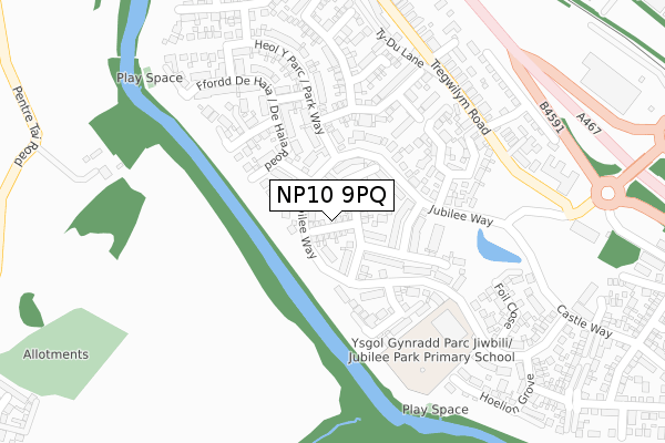 NP10 9PQ map - large scale - OS Open Zoomstack (Ordnance Survey)