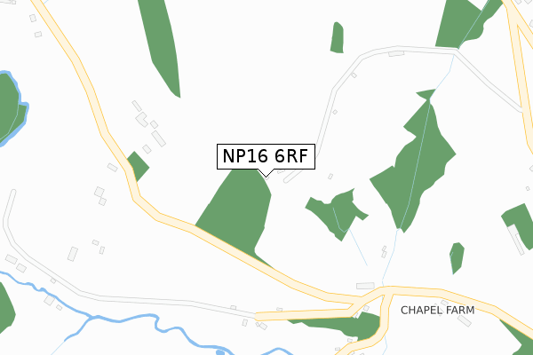 NP16 6RF map - large scale - OS Open Zoomstack (Ordnance Survey)