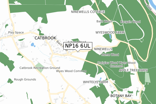 NP16 6UL map - small scale - OS Open Zoomstack (Ordnance Survey)