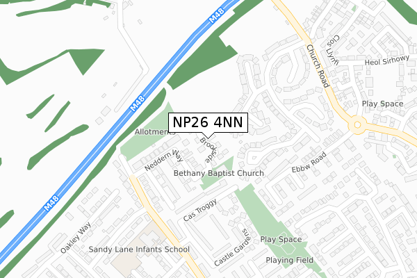 NP26 4NN map - large scale - OS Open Zoomstack (Ordnance Survey)