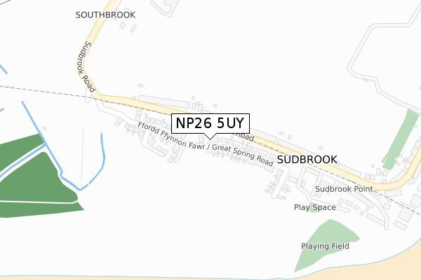 NP26 5UY map - large scale - OS Open Zoomstack (Ordnance Survey)