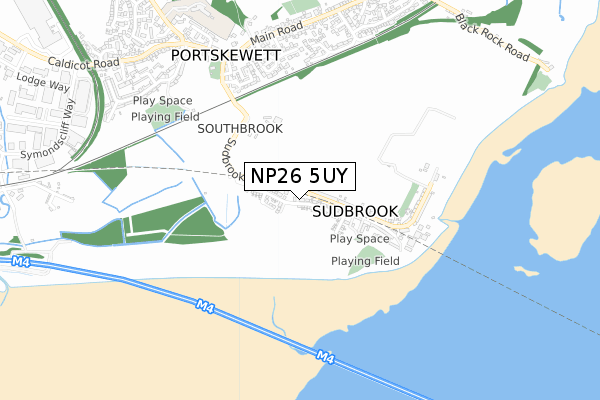 NP26 5UY map - small scale - OS Open Zoomstack (Ordnance Survey)