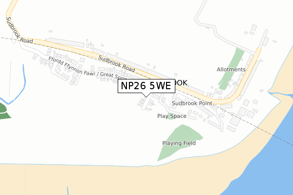 NP26 5WE map - large scale - OS Open Zoomstack (Ordnance Survey)