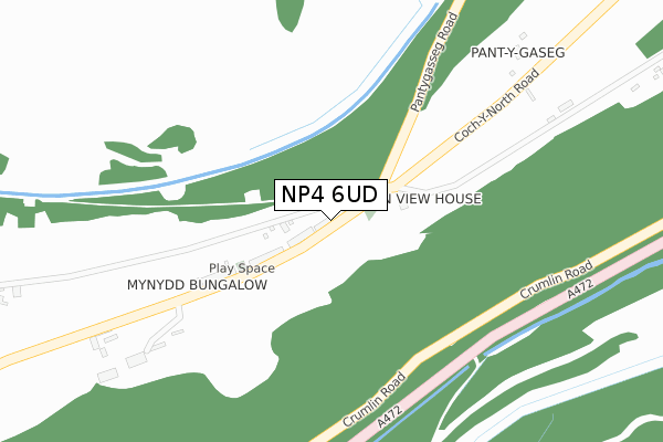 NP4 6UD map - large scale - OS Open Zoomstack (Ordnance Survey)