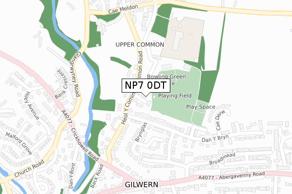 NP7 0DT map - large scale - OS Open Zoomstack (Ordnance Survey)