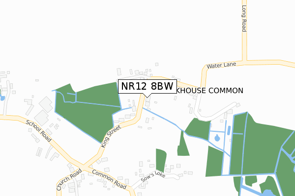 NR12 8BW map - large scale - OS Open Zoomstack (Ordnance Survey)