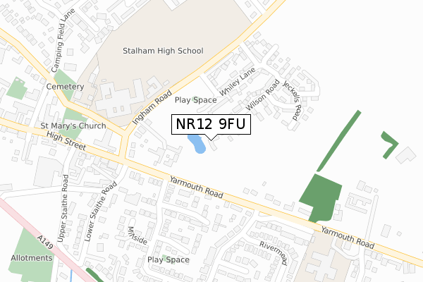 NR12 9FU map - large scale - OS Open Zoomstack (Ordnance Survey)