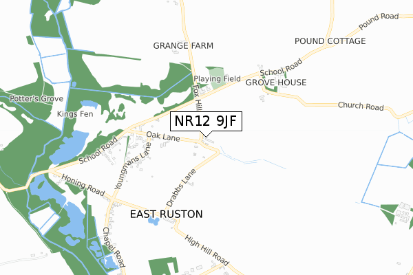 NR12 9JF map - small scale - OS Open Zoomstack (Ordnance Survey)