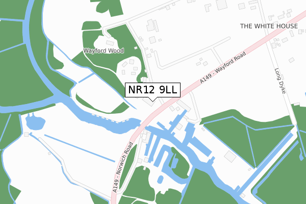 NR12 9LL map - large scale - OS Open Zoomstack (Ordnance Survey)