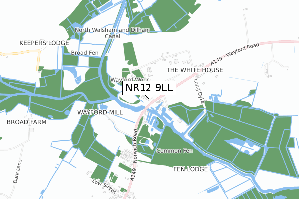 NR12 9LL map - small scale - OS Open Zoomstack (Ordnance Survey)