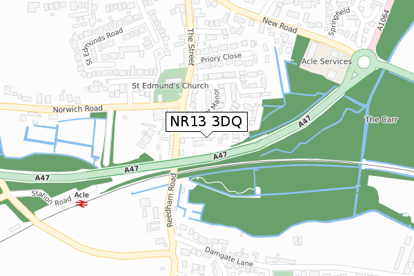 NR13 3DQ map - large scale - OS Open Zoomstack (Ordnance Survey)