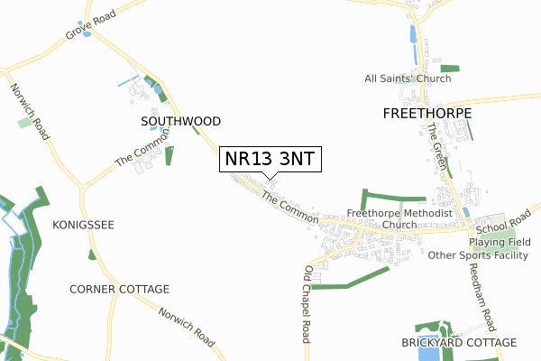 NR13 3NT map - small scale - OS Open Zoomstack (Ordnance Survey)