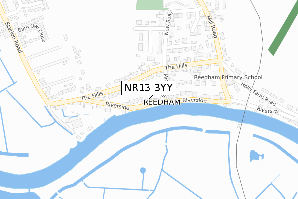 NR13 3YY map - large scale - OS Open Zoomstack (Ordnance Survey)