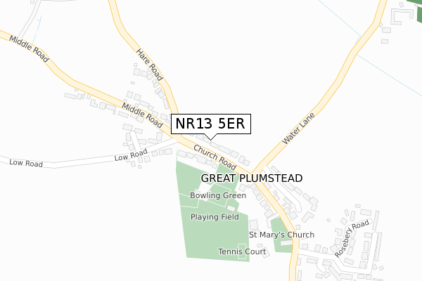 NR13 5ER map - large scale - OS Open Zoomstack (Ordnance Survey)