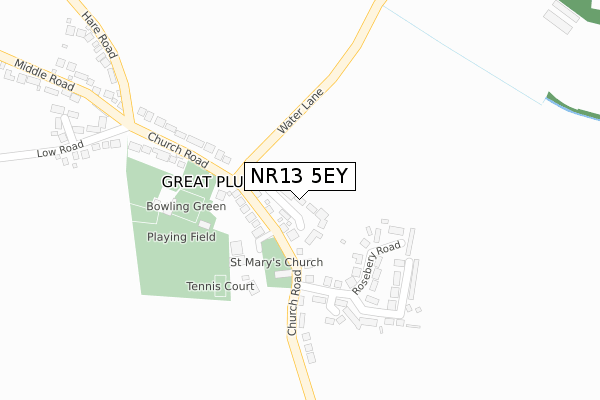 NR13 5EY map - large scale - OS Open Zoomstack (Ordnance Survey)