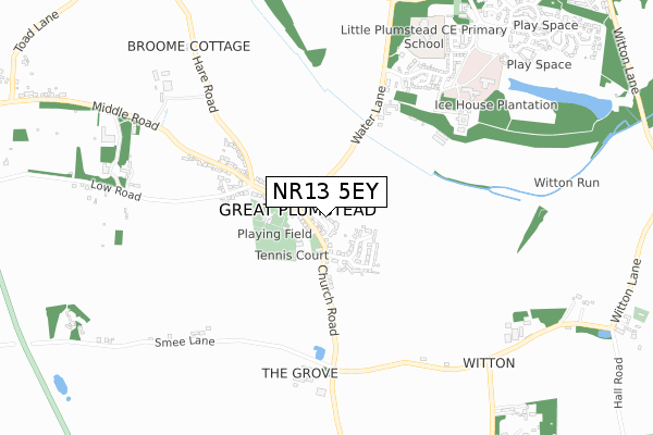 NR13 5EY map - small scale - OS Open Zoomstack (Ordnance Survey)