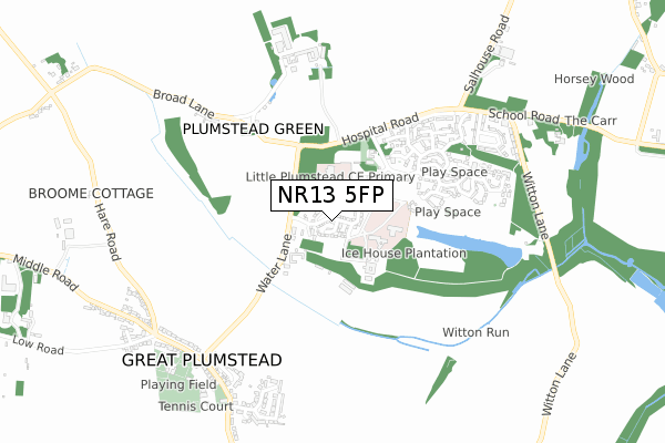 NR13 5FP map - small scale - OS Open Zoomstack (Ordnance Survey)