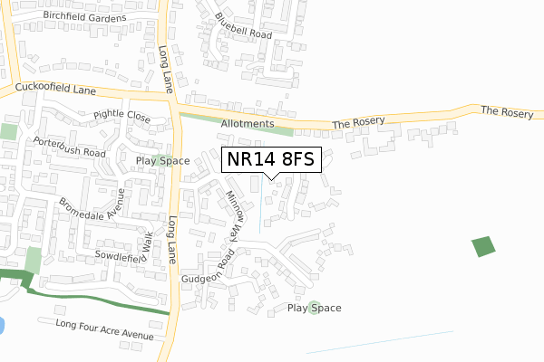 NR14 8FS map - large scale - OS Open Zoomstack (Ordnance Survey)