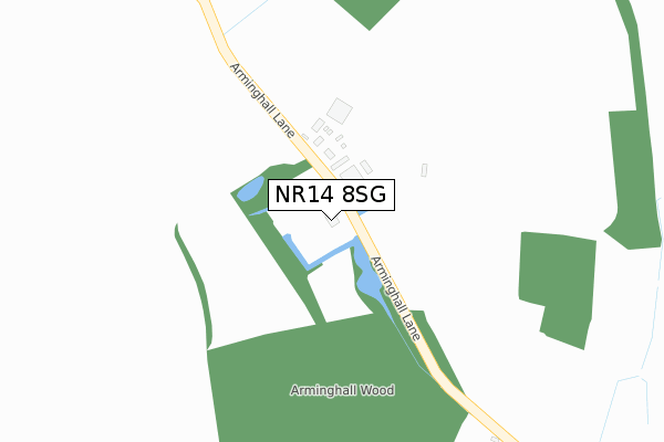 NR14 8SG map - large scale - OS Open Zoomstack (Ordnance Survey)