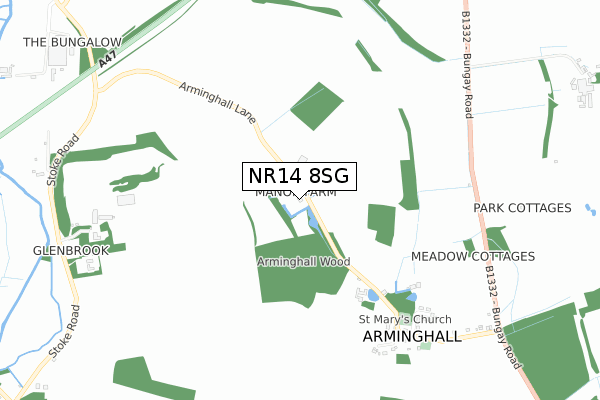 NR14 8SG map - small scale - OS Open Zoomstack (Ordnance Survey)