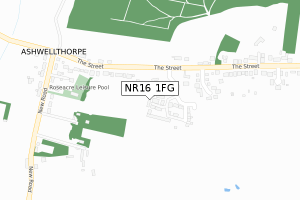 NR16 1FG map - large scale - OS Open Zoomstack (Ordnance Survey)