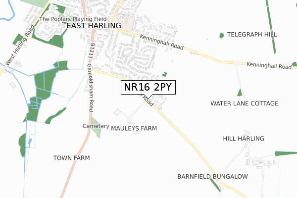 NR16 2PY map - small scale - OS Open Zoomstack (Ordnance Survey)